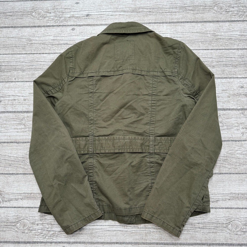 Vintage Old Navy Jacket Women's Small Olive Green Military Utility Field Coat - Picture 2 of 7